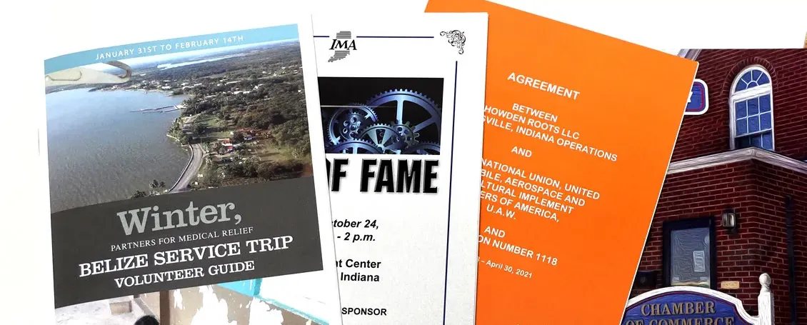 Saddle-stitched booklets and programs printed by Commercial Printing Services