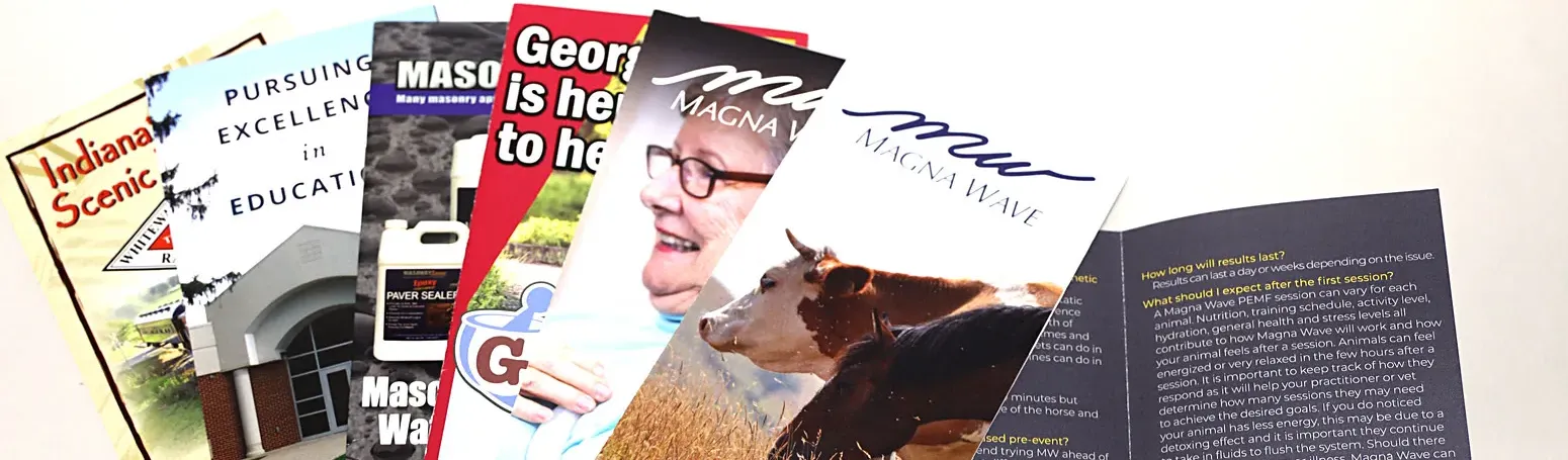 Tri-fold brochures printed by Commercial Printing Services